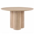 thumbnail image 1 of Pemberly Row Light Brown Oak Wood Pedestal Dining Table (Seats 4), 1 of 2