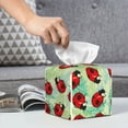 thumbnail image 4 of Kdxio Red Ladybugs And Leaf Print Tissue Box Cover,Square Decorative PU Leather Facial Paper Case Organizer Holder Dispenser for Bathroom,Night Stands,Desk,Car 5.2''X5.2''X5.2'', 4 of 6