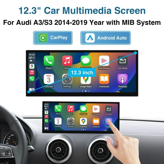 Ninetom Car Stereo Carplay for Audi A3 S3 2014-2019 MIB Wireless Carplay Andriod Auto Car Radio Multimedia GPS Navigation
