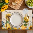 thumbnail image 4 of Yellow Sunflowers Placemats Set of 4, Daisy Bees Elegant Farmhouse Floral Placemats for Dining Table, Place Mats for Kitchen Tabletop, Waterproof Wipeable Dining Table Mats Set, 4 of 9