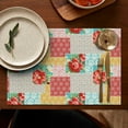 thumbnail image 4 of Pioneer Flower Floral Print Pattern Summer Placemats Table Placemats Set Of 6-Linen Kitchen Washable Placemats Table Mats 12x18 Inch Non-Slip Heat Resistant, 4 of 5