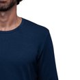 thumbnail image 3 of Playera Manga Larga Para Hombre De Algodón Pima y Tela Spandex Unbranded Co Long Sleeve Crew Neck Navy Blue 2XL, 3 of 6