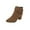 Brown, variant on Miluxas Womens Casual Round Toe Boots Buckle Casual Suede Fashion Block High Heel Ankle High Boots Gray 12.5(43)