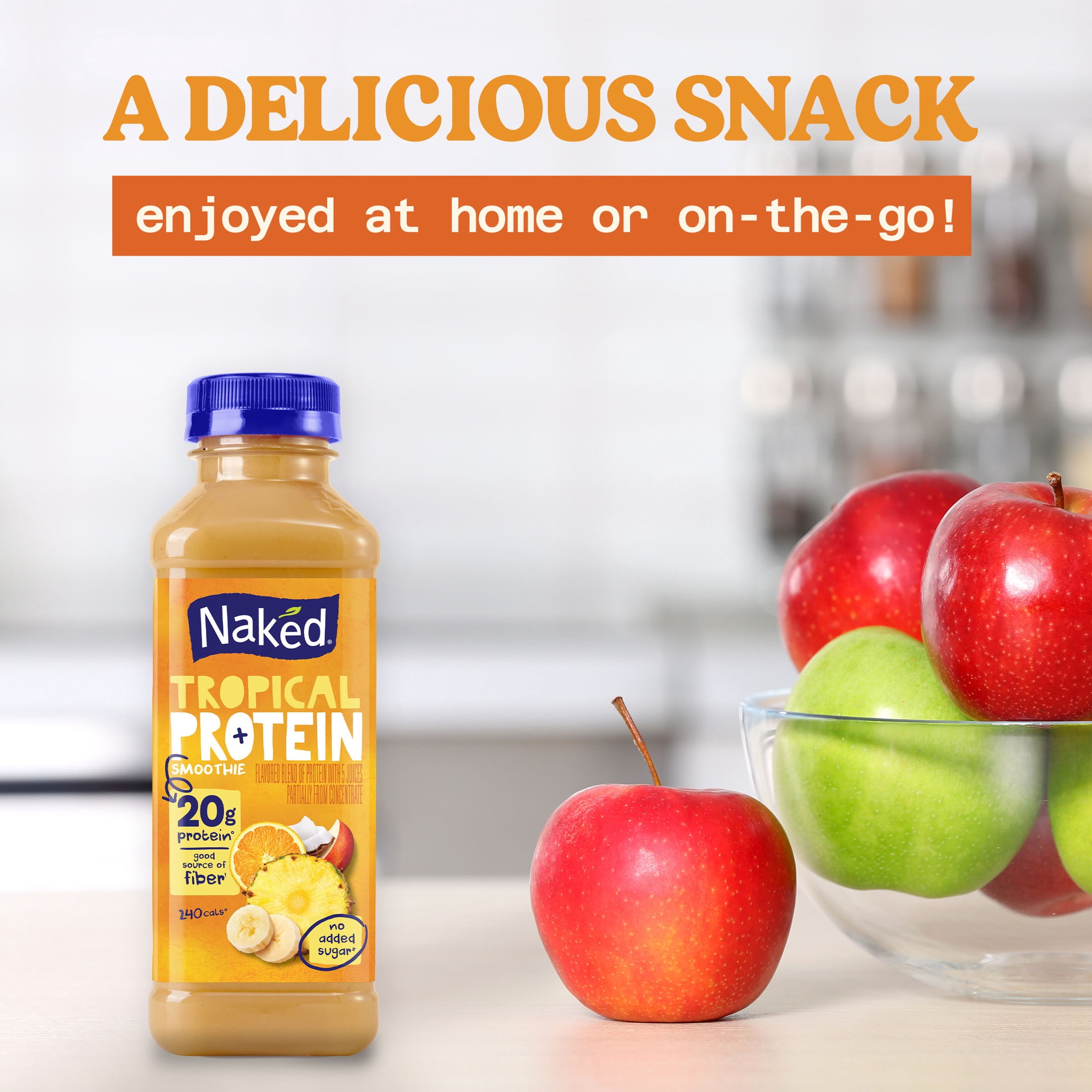 Naked Protein Smoothie Tropical, 15.2 fl oz Bottle