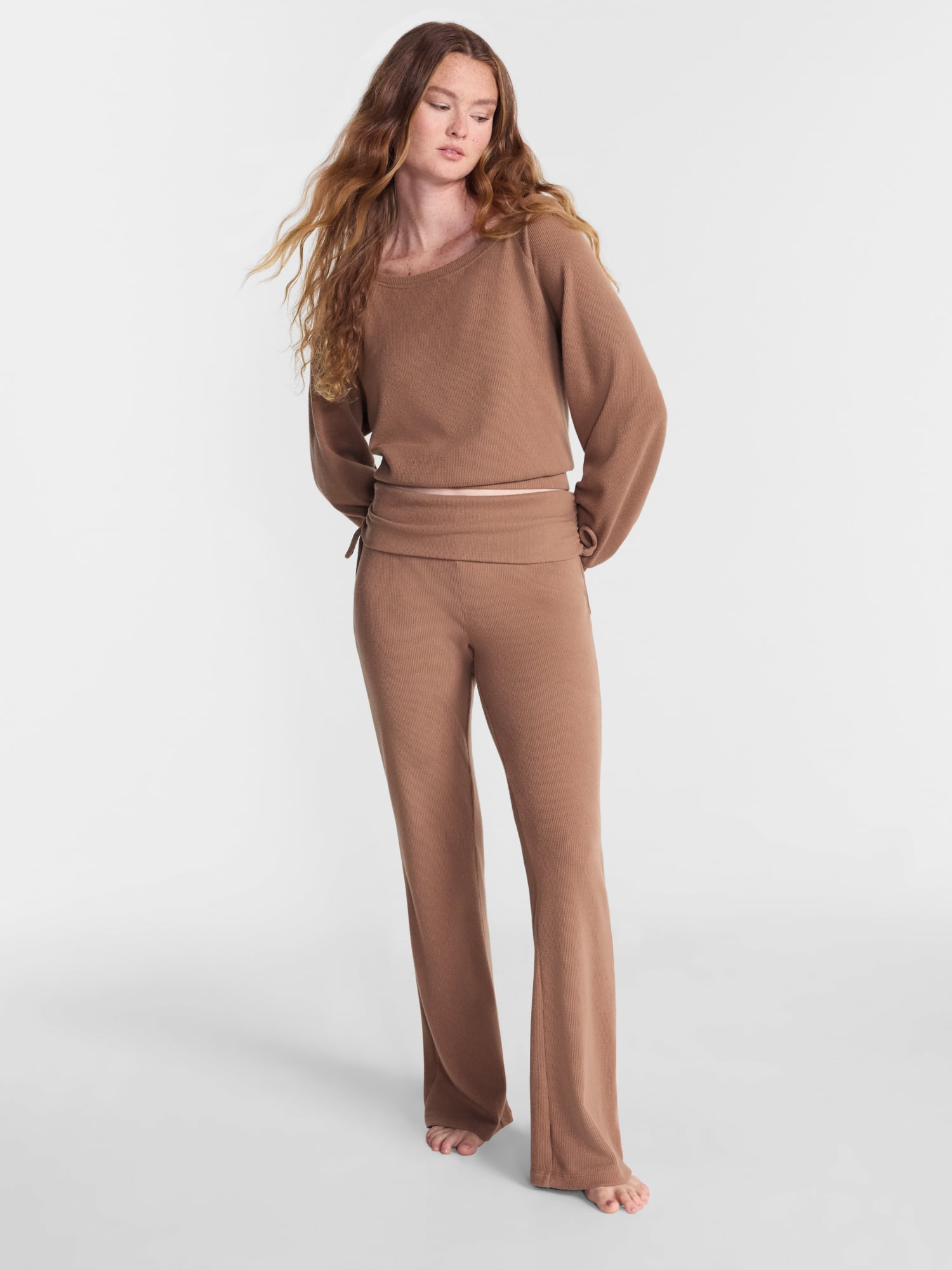No Boundaries Waffle Knit Pants, 32'' Inseam, Women's XXS-XXL