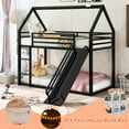 thumbnail image 5 of CITYLE Bunk Bed with Slide Twin over Twin, Metal House Bunk Bed for with Convertible Slide and Ladder, Low Bunk Bed for Bedroom, Floor Bunk Bed, Easy Assembly, Black, 5 of 7