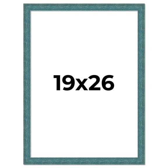 19x26 Frame Blue Rustic Barnwood Solid Wood Picture Frame Width 1.25 Inches | Interior Depth 0.5