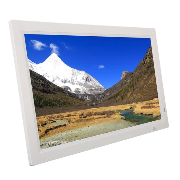 Electronic Picture Frame, HD 21.5inch Digital Photo Frame 16:9 IPS Display Remote Control White 100-240V for Video Player for Advertising Machine US Plug,EU Plug