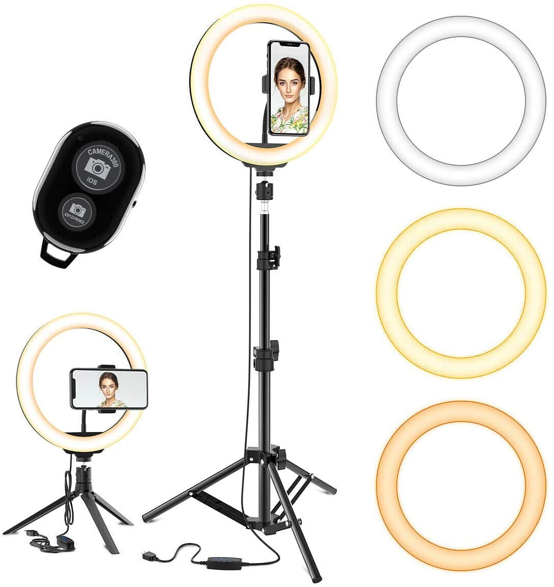 10" LED TIK Tok Ring Light with Tripod Stand Phone Holder Ringlight