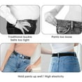 thumbnail image 3 of Lot de 2 Ceintures Élastiques Sans Boucle pour Femme et Homme (Noir + Bleu Marine) - Réglables, Confortables, Fermeture par Clips Solides en Alliage, 3 of 8