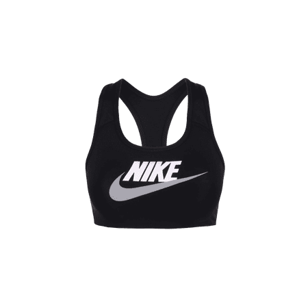 NIKE WOMENS Dri-fit Swoosh Medium-support Graphic Sports Bra "Black/White" DM0579 010 DM0579 010 from Stadium Goods