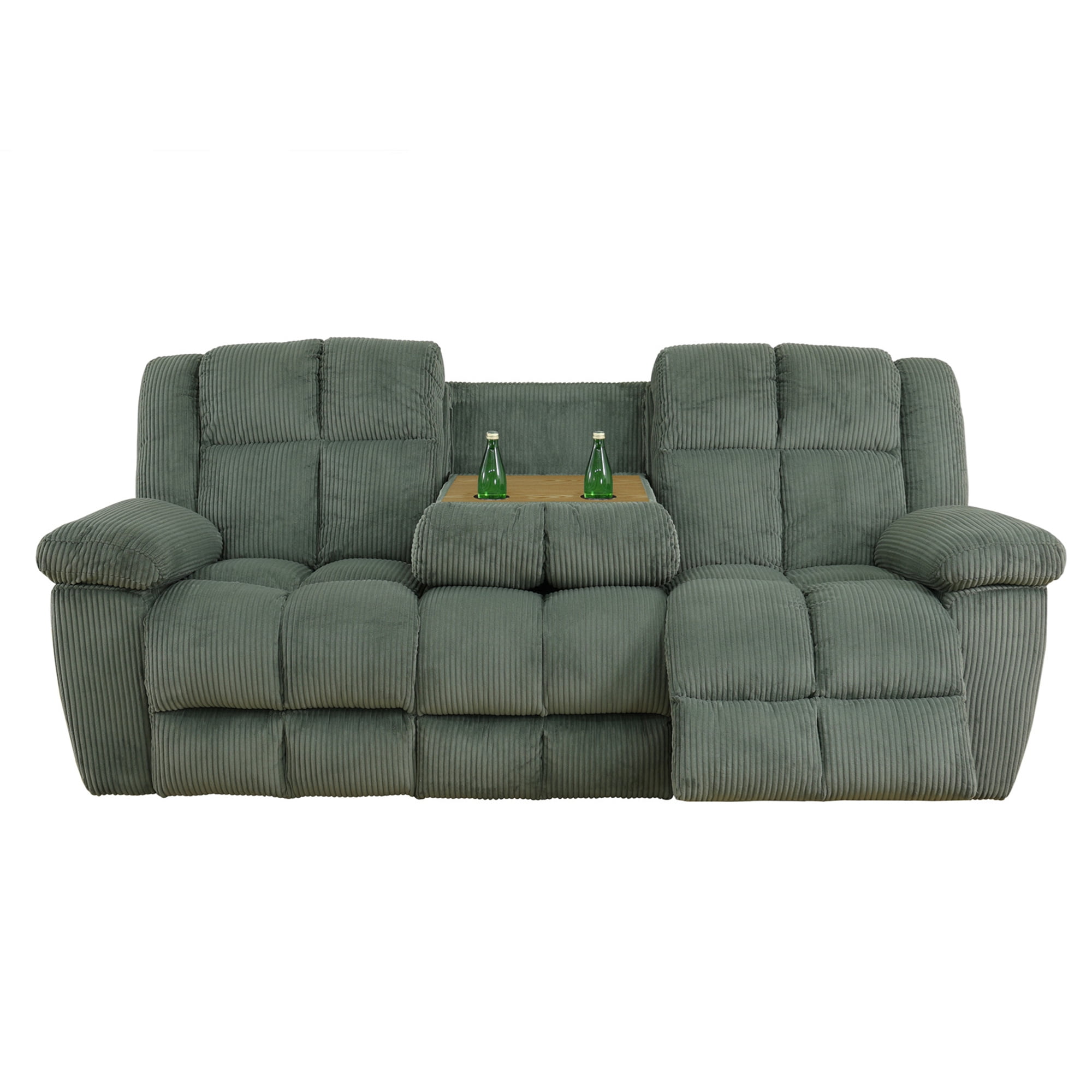 Aukfa 3-Piece Recliner Sofa Set - 90" 3 Seat Recliner with Flip Backrest Cupholder, Home Theater Seating, Green