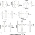 thumbnail image 3 of 70pcs 7 Styles Cross Charms Ankh Cross Pendants Stainless Steel Charm Small Hole Metal Charm Pendants, 3 of 5