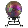 thumbnail image 3 of Northlight 10" Pink Iridescent Mosaic Reflective Glass Outdoor Garden Gazing Ball, 3 of 3