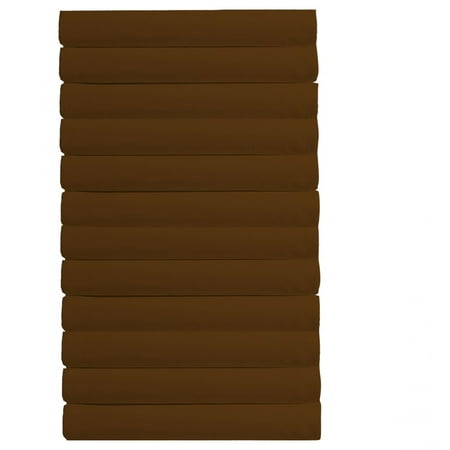 Pack of 12 - Flat Sheet (King Size, Solid Chocolate) 650-Thread-Count 100% Natural Cotton - (Available in Bulk/Dozen) Best for Hotel, SPA, Hospitals - Wrinkle, Fade and Stain Resistant