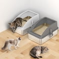 thumbnail image 4 of Siooko Extra Large Stainless Steel Cat Litter Box, XL Litter Boxes for Big Cats & Multiple Cats, Metal Litter Box with High Sides with Scoop, Easy to Clean, Dark Gray and Silver Gary, 4 of 8