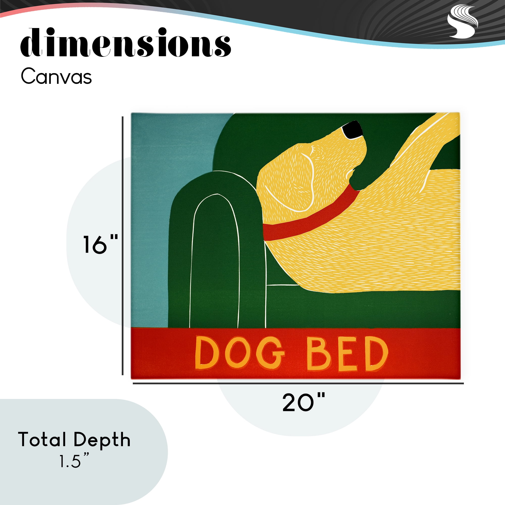 Dog Bed Labrador Canvas Wall Art, design by Stephen Huneck