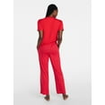 thumbnail image 6 of Joyspun Women's Dreamy Soft Collection Short Sleeve Sleep Top and Open Leg Pants Valentine's Day Pajama Set, 2-Piece, Sizes XS-3X, 6 of 6