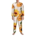 thumbnail image 3 of Fotbe Sunflower 5 Pijama de Hombre con Estampado de Manga Larga, Conjunto de 2 Piezas, Ropa de Dormir Suave y Cómoda con Bolsillos-XX-Large, 3 of 7