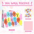 thumbnail image 3 of Dolizu 5 Pack Happy Birthday Gift Bags with 15 Tissue Papers & 5 Cards, Portable Handled Present Bags, 13"×10.2"×4.7", Colorful Balloon Design, 3 of 8