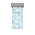 thumbnail image 2 of Modern Bedding Set with Sheet & Covers, Abstract Geometrical Futuristic Modern Image Stripes and Unknown Background, Printed Bedroom Decor 2 Shams, 4 Sizes, Blue and White, by Ambesonne, 2 of 3