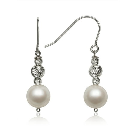 Making Wire Earrings - 7.5-8.5mm Cultured Freshwater Pearl Sterling Silver Wire Earrings