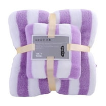 Btomtd Velvet Towel Set with 1pc Bath Towel 47.24x29.53 inch and 1pc Hand Towel 22.44x11.81 inch Super Soft and Highly Absorbent Towel Set for Bathroom, Purple