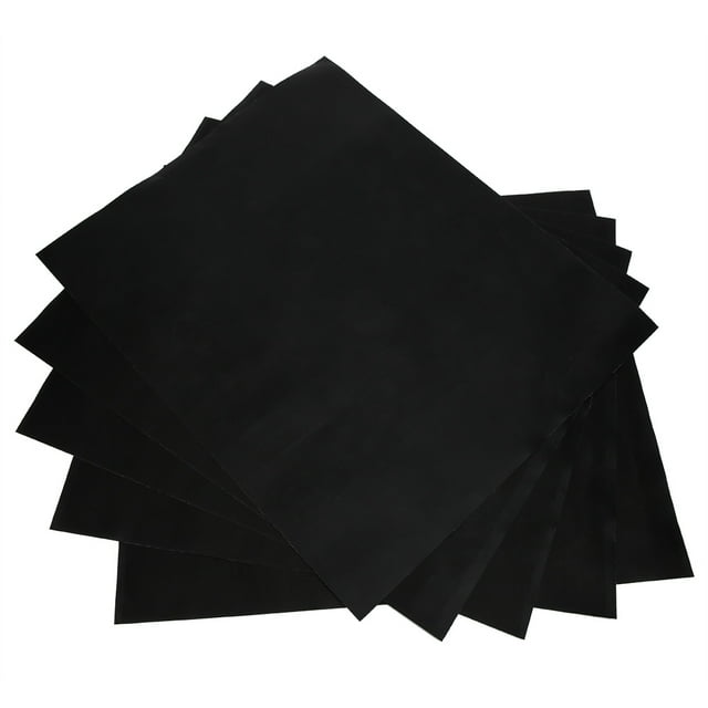 5PCS Non‑Stick Grill Mat High Temperature Resistance Reusable BBQ Baking Mats for Barbecue Accessories(Black )