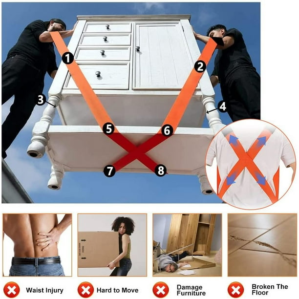 Correas De Transporte Para Muebles 2 Personas - Cintas De Elevación Para Mudanza, Electrodomésticos O Colchones