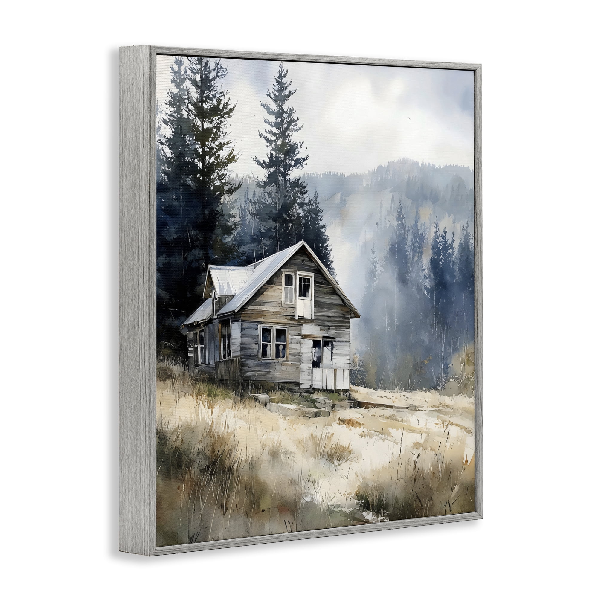Stupell Industries Old Mountain House Gray Framed Giclee Art, design by Franklyn Gregory