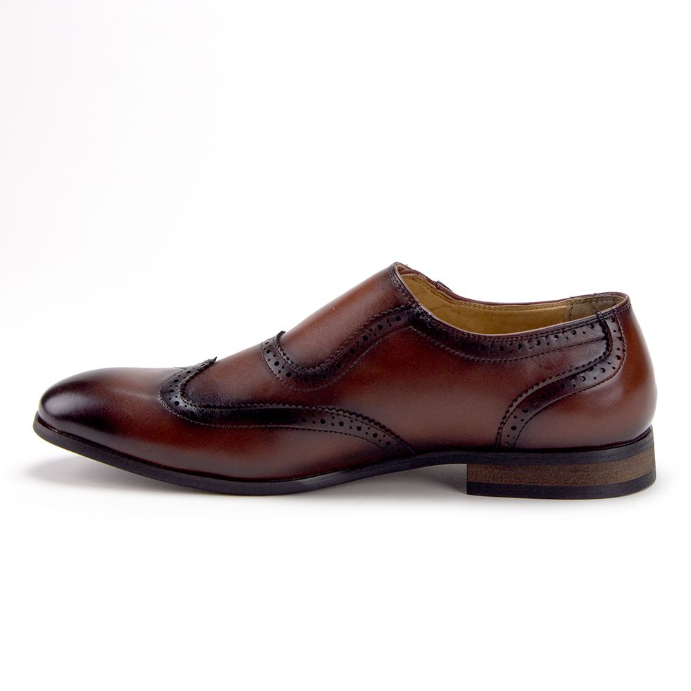 Men's C-360 Single Monk-Strap Wing Tip Dress Loafer Shoes, Brown, 13 - image 2 of 4