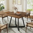 thumbnail image 4 of Tribesigns Square Dining Table for 4 - 31.5" Industrial Dinner Table with Metal Base, Rustic Brown & Black, 4 of 8