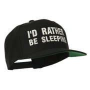 I'd Rather Be Sleeping Embroidered Flat Bill Cap - Black OSFM