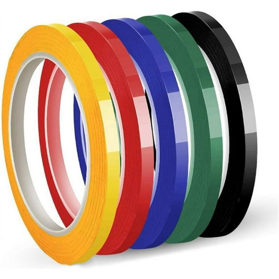 5 Rolls 1/4 Whiteboard Tape Pinstripe Tape Dry Erase Board Thin Tape Lines Pinstriping Graphic Chart Line Grid Marking Tape, 216 Feet Per Roll