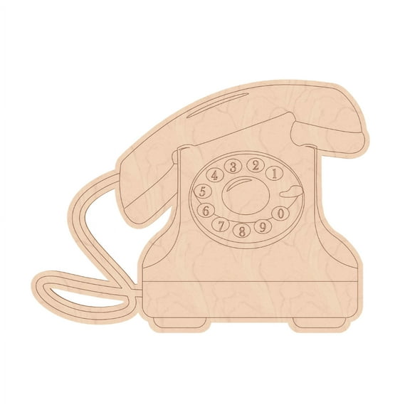 Vintage Telephone Wood Cutouts 4-inch, 1/8 inch Thick, Pack of 10 Mother's Day/Valentines Crafts for Gifts & Décor, by Woodpeckers