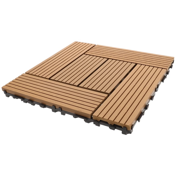 OUNONA Balcony Interlocking Tile Interlocking Deck Tiles Plastic Composite Weather Resistant Flooring Solution 1Pcs