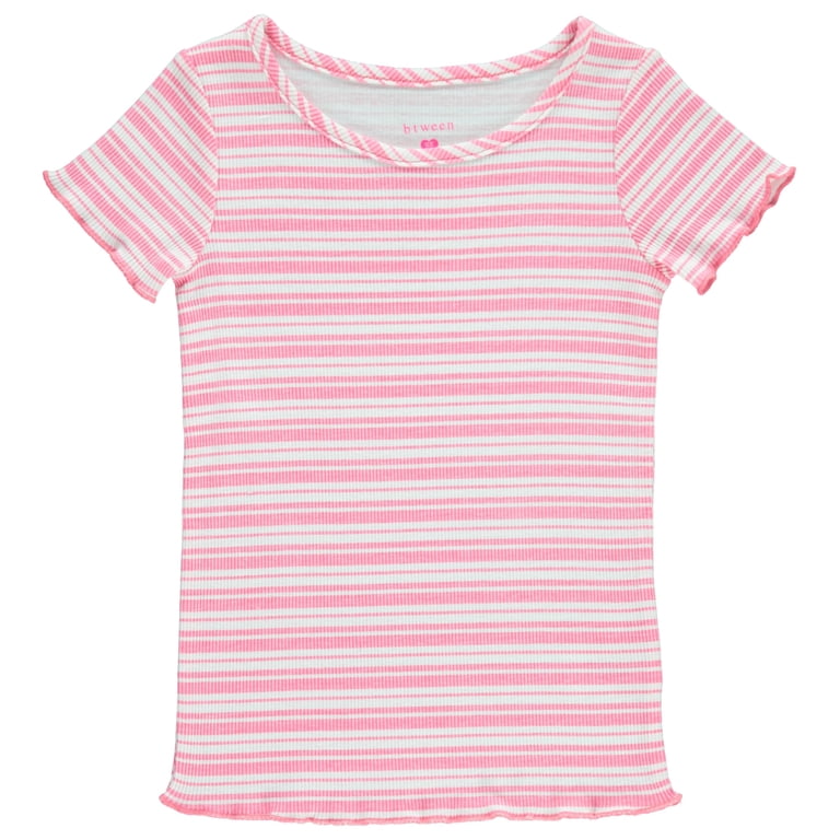Top Fille Limited Too Rayures Multicolores Rose - Manches 3/4 - Taille 12 - Occasion Très Bon état