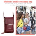 thumbnail image 1 of Bolso bandolera de cuero impermeable para mujer para el ocio diario (rojo vino), 1 of 6