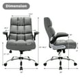 thumbnail image 2 of Gymax High Back Big & Tall Office Chair Adjustable Swivel w/Flip-up Arm Grey, 2 of 10
