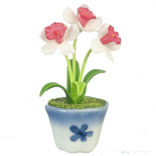Daffodil in Pot Vase Dollhouse Miniatures Flower Garden 