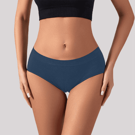 Fulorrnie Underwear for Women Seamless Briefs Comfort Breathable Panties Elastic Waist Moisture Wicking Stretchable Panty Blue L