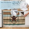 thumbnail image 5 of Teal Brown Farmhouse Cabinet Curtain 35"Wx35"L, Dustproof Under Sink Skirt with Self Adhesive Tape, Country Texas Star Vintage Cabinet Curtain Cover for Kitchen Sink, Bathroom Vanity, Laundry Room, 5 of 9