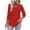 Red, variant on Summer Akafmk 3/4 Sleeve Shirts for Women,Summer Womens Pleated Front Tunic Tops,New Solid Color V-neck Quarter Sleeved Top T-shirt with Pleated Lines On The Chest
