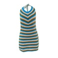 thumbnail image 6 of Gzhioc Women's Halter Knitted Dress, Sleeveless Colorful Stripe Pattern Backless Tie-Up Slim-Fit Dress,S/M/L/XL, 6 of 8