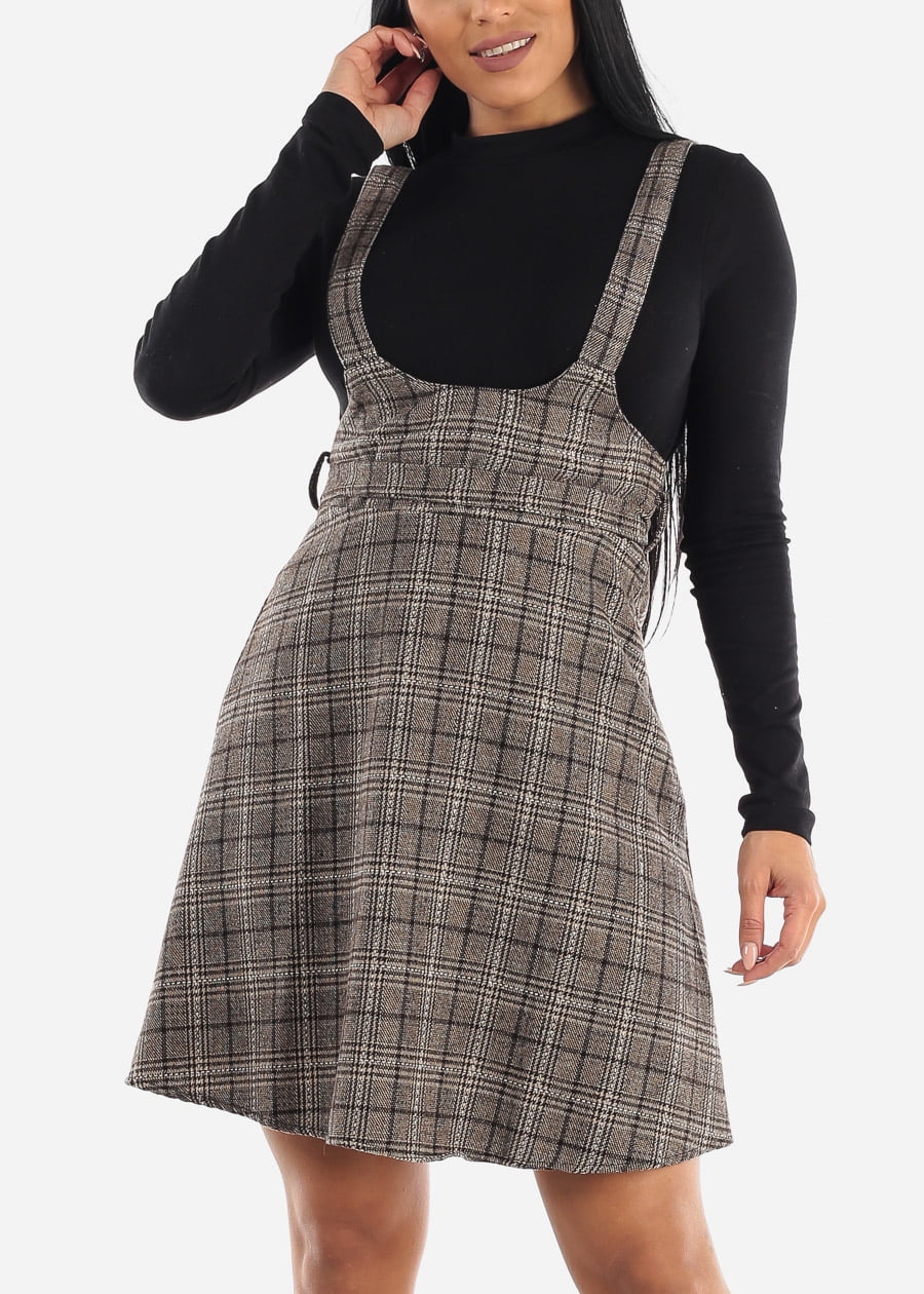 brown plaid dress skirt