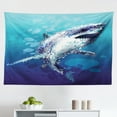 thumbnail image 1 of Shark Tapestry, Types of Sharks Pattern Whaler Piked Dogfish Whlae Shark Maritime Design Nautical, Fabric Wall Hanging Decor for Bedroom Living Room Dorm, 2 Sizes, Multicolor, by Ambesonne, 1 of 1