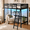 Full+Black, variant on Zimtown Loft Bed Twin Size with USB Charging Station/LED, Solid Wood Bunk Bed Frame with Flat Rungs, White