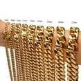 thumbnail image 2 of 6-22mm Mens Hip Hop 316L Stainless Steel Miami Cuban Link Chain Necklace Jewelry, 2 of 8