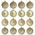thumbnail image 2 of Northlight 16ct Shatterproof 4-Finish Christmas Ball Tree Ornament Set 3” - Gold, 2 of 9