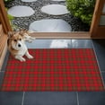 thumbnail image 4 of 2x3 Door Mat Rug, Red Green Checkered Non-Skid Rubber Backing Large Rectangle Rugs - Living Room Bedroom Home Office, Christmas Red and Green Plaid Indoor Floor Mat Carpets Washable Rug, 4 of 9